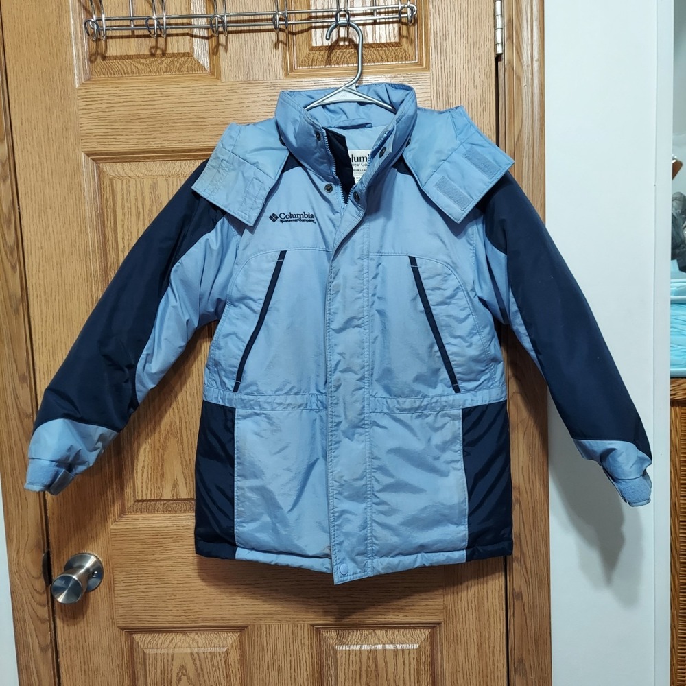 Columbia Jacket Youth‎ 10/12 Blue Gray Insulated Winter Ski Snow Coat